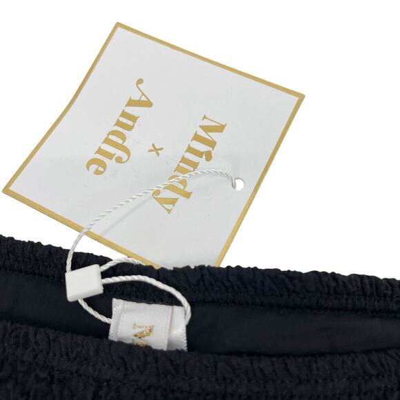 Mindy x Andie Swim The Bikini Bottom Popcorn Textured Black Size Large NEW - Picture 3 of 5